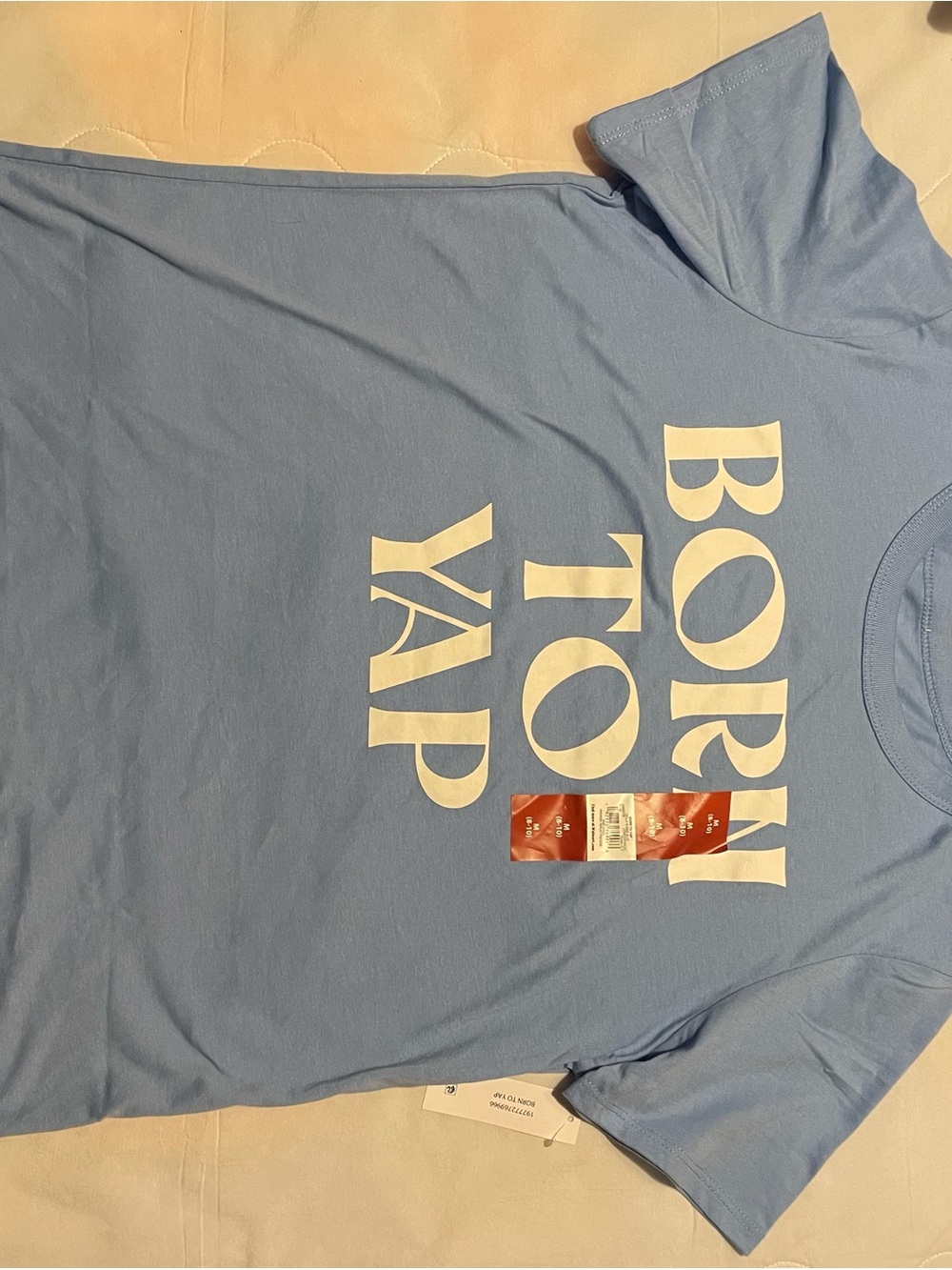 Kids Light Blue "Born to Yap" Short Sleeve Graphic Tee
